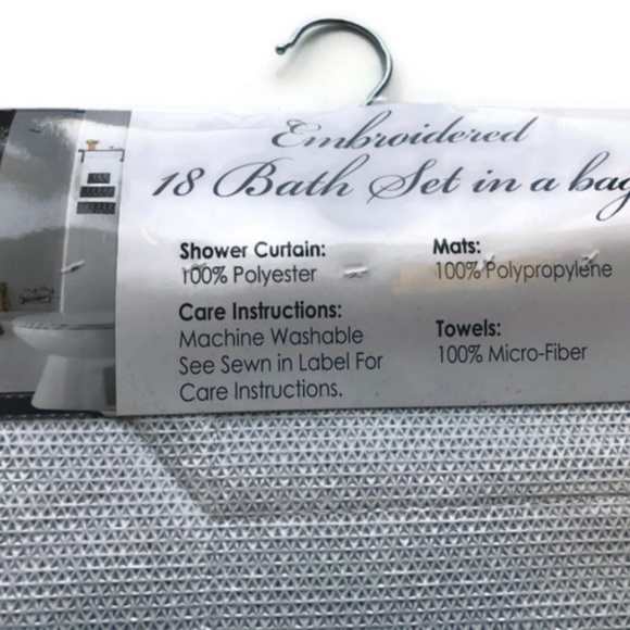 18 Pieces SHAGGY BATHROOM SETS Black - Picture 4 of 5